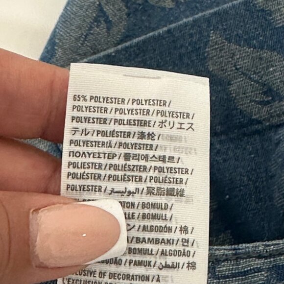 Abercrombie & Fitch Womens Metalic Floral Blue Denim Mini Skirt SZ 10 Lined - Picture 12 of 15